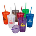 16 oz. Colorful Tumbler w/ Matching Lid & Straw